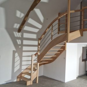 Escalier double quarts tournants sur-mesure particulier