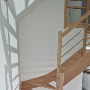 Escalier double quarts tournants sur-mesure