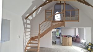 Escalier double quarts tournants sur-mesure particulier